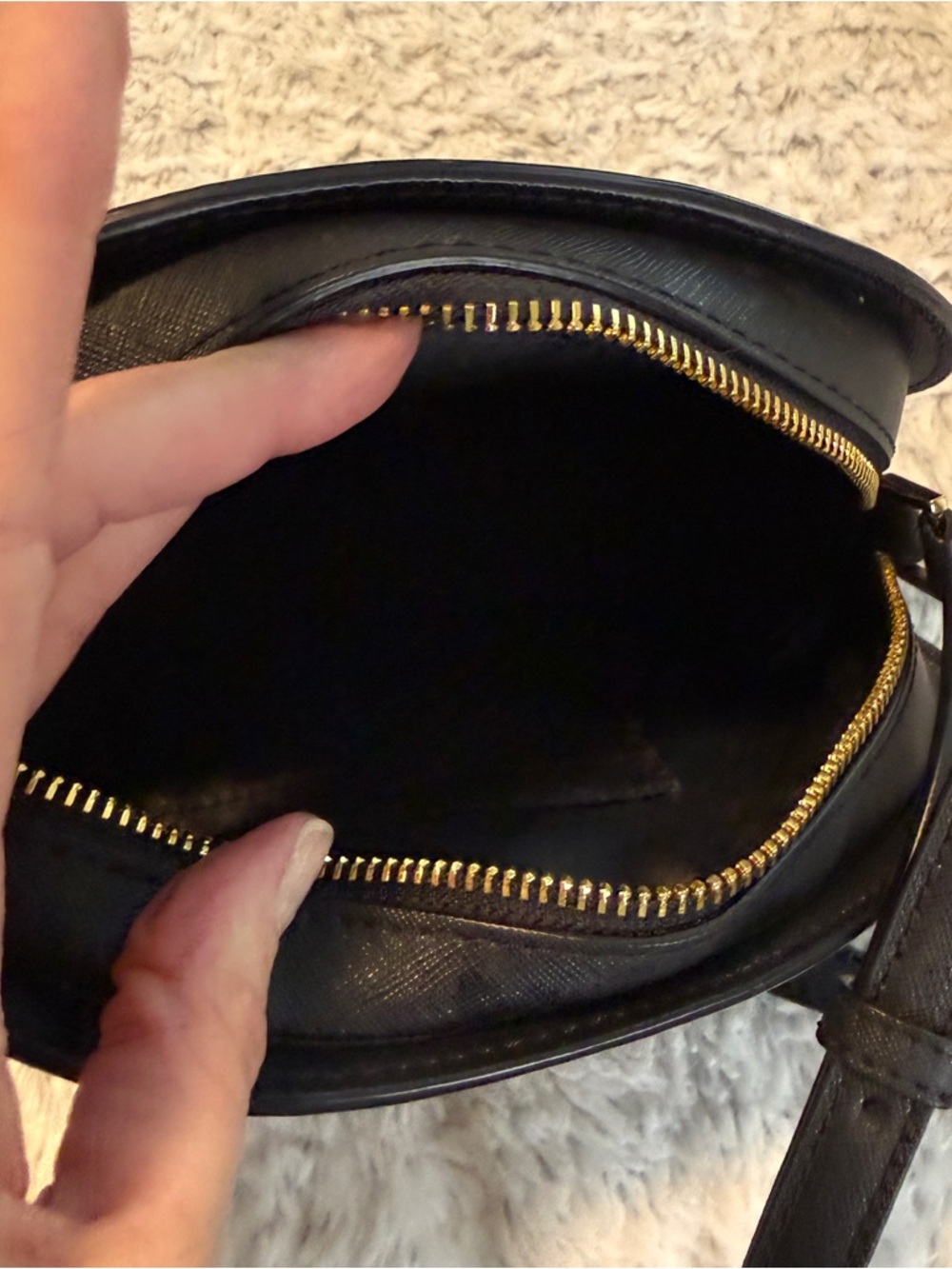 Michael Kors Black Saffiano Oval Crossbody with Gold Hardware - Picture 7 of 8